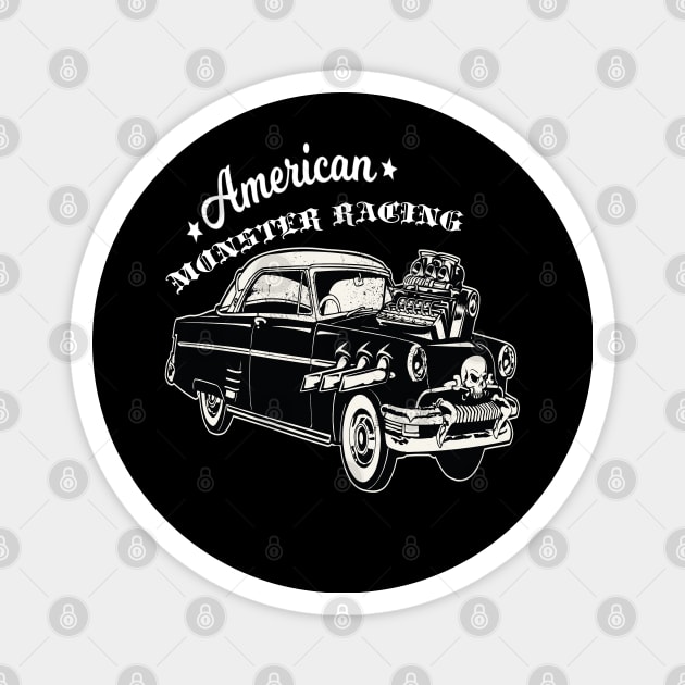 American Car Monster Racing Magnet by JeffDesign